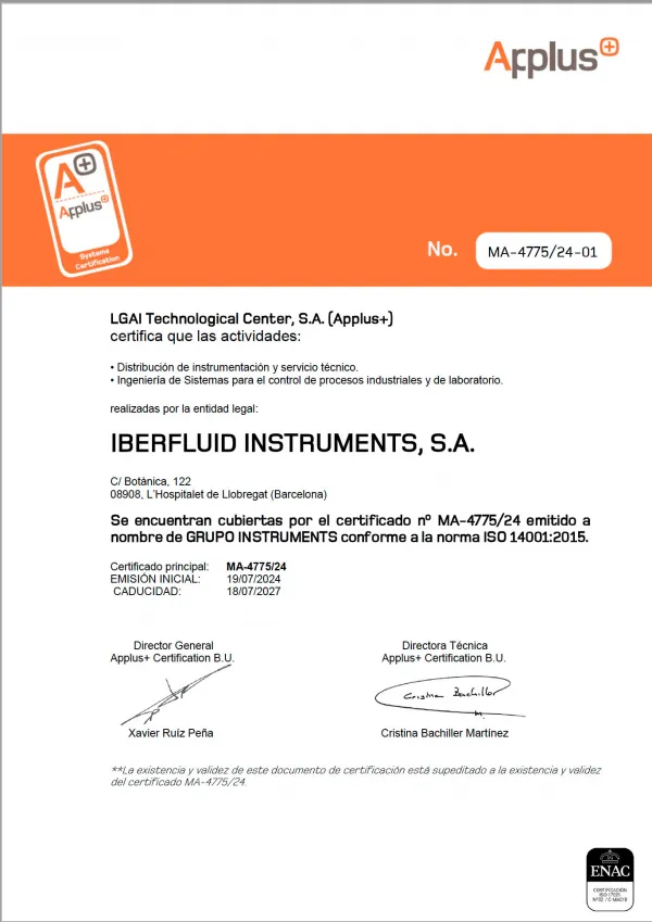 Certificado ISO 14001:2015